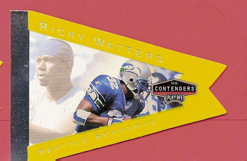 1998 Playoff Contenders Pennants Yellow Felt #89 Ricky Watters