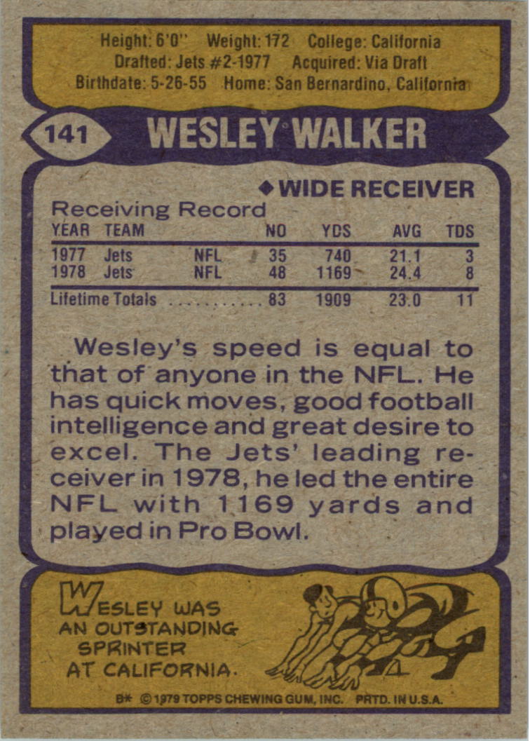 : 1980 Topps #315 Wesley Walker New York Jets NFL