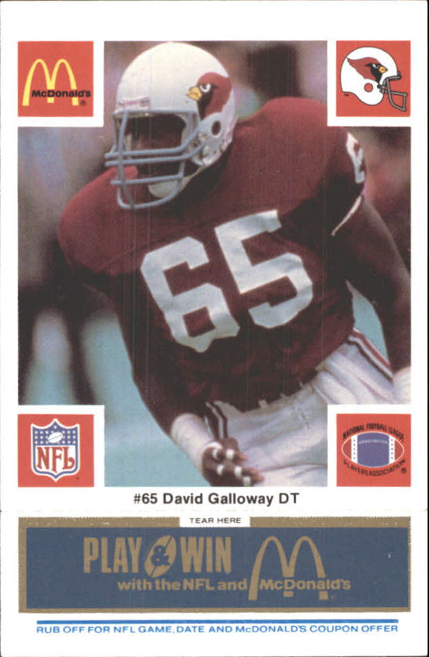 1986 McDonald's Cardinals Blue Tab #65 David Galloway