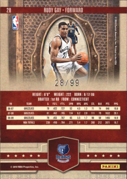2009-10 Court Kings Silver #28 Rudy Gay back image