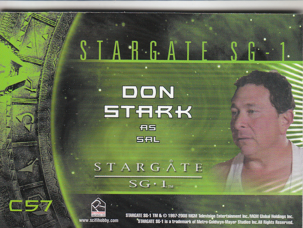 2008 Rittenhouse Stargate SG-1 Season Ten Costumes #C57 Sol back image