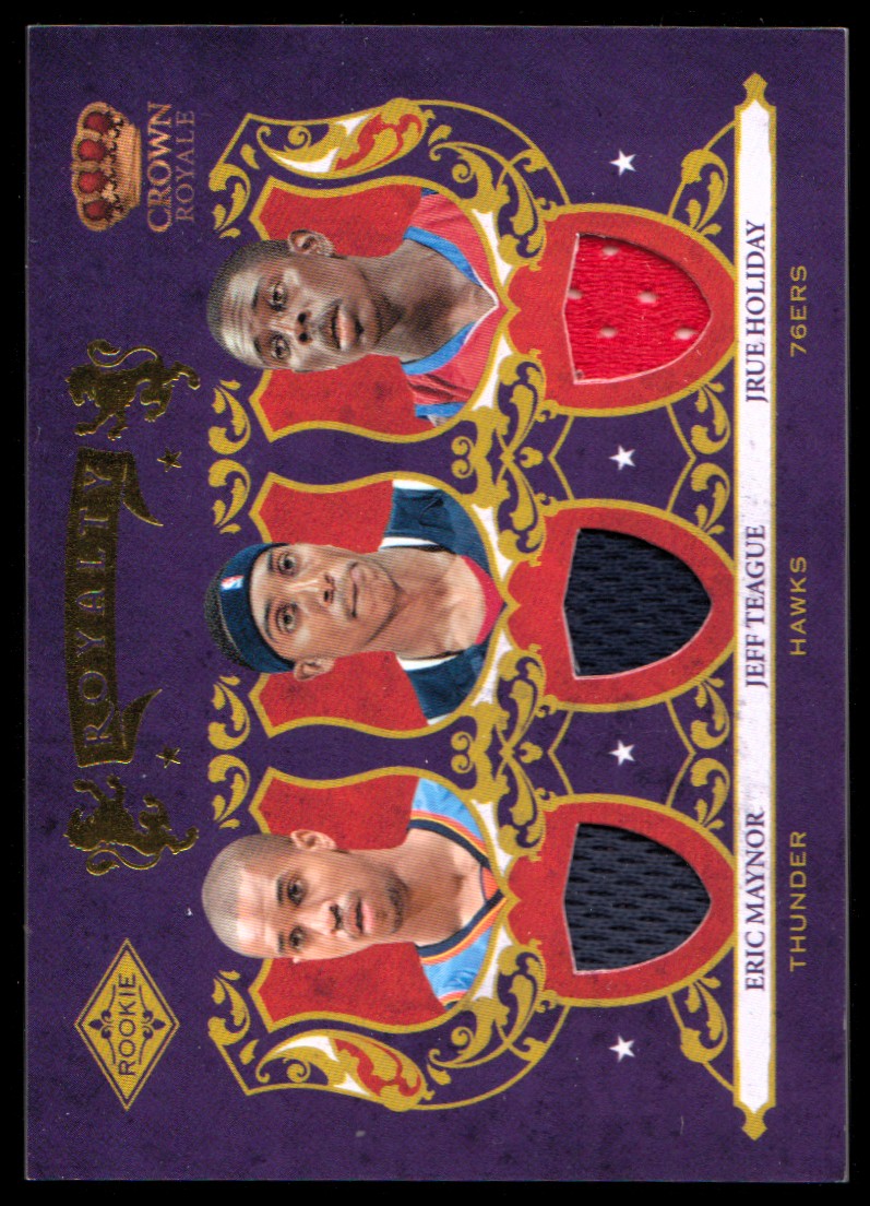 2009-10 Crown Royale Rookie Royalty Materials #6 Eric Maynor/Jeff Teague/Jrue Holiday