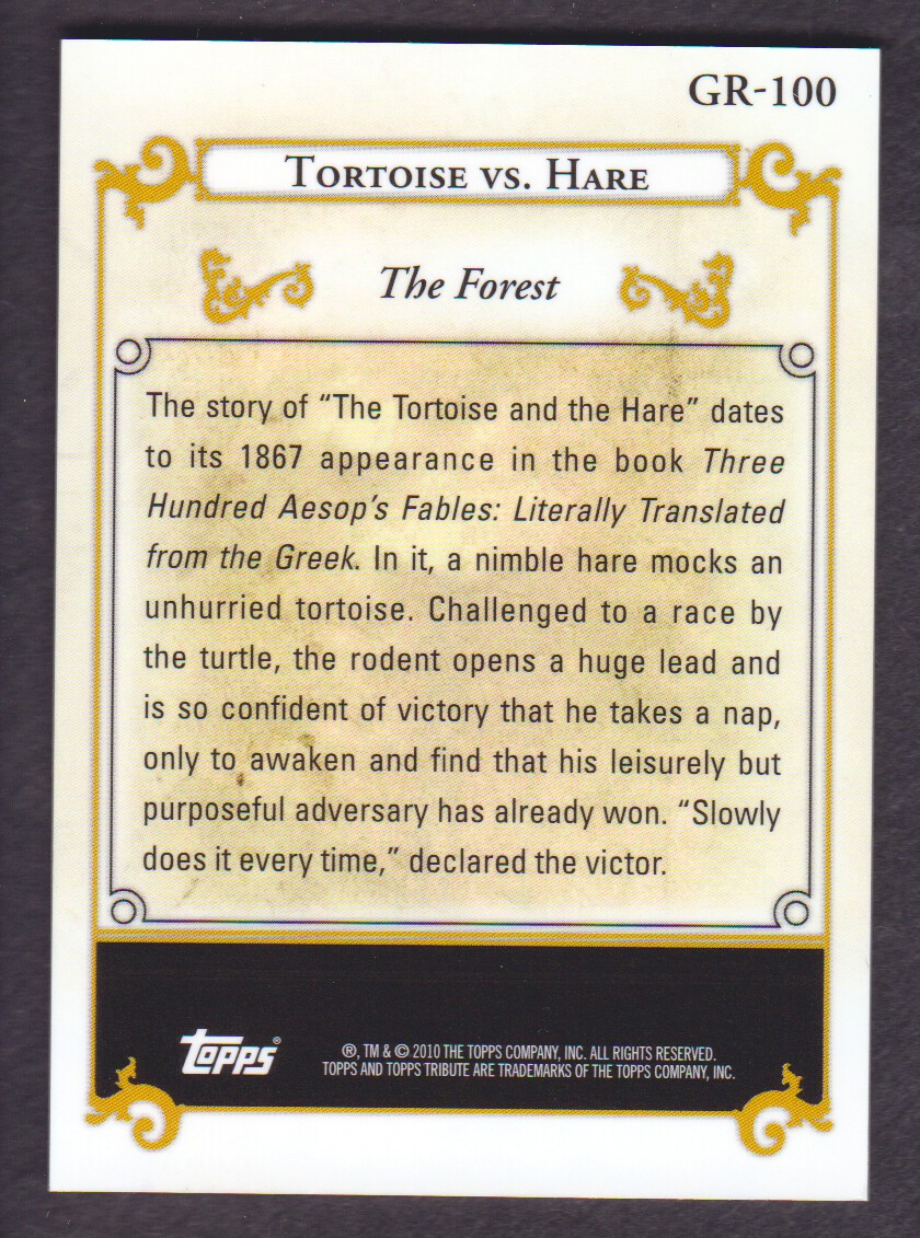 2010 Topps Tribute Black #100 Tortoise vs The Hare back image