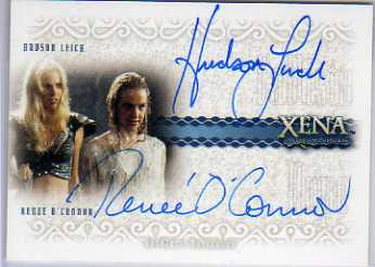 2002 Rittenhouse Xena Beauty and Brawn Dual Autographs #DA2 Hudson Leick/Renee O'Connor