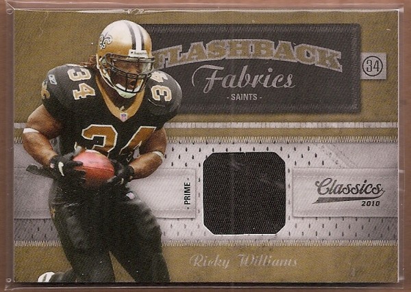 2010 Classics Flashback Fabrics Jerseys Prime #3 Ricky Williams/200
