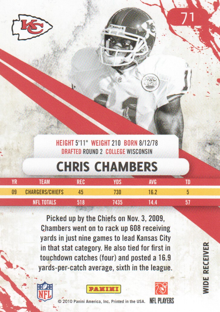 2010 Rookies and Stars #71 Chris Chambers back image