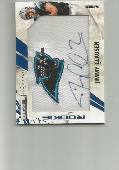 2010 Rookies and Stars Rookie Patch Autographs Blue Team Logo #279 Jimmy Clausen