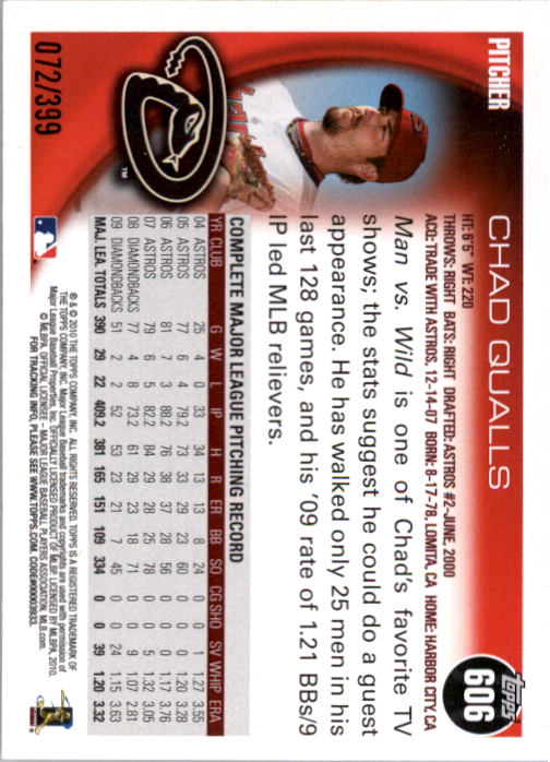 2010 Topps Copper #606 Chad Qualls back image