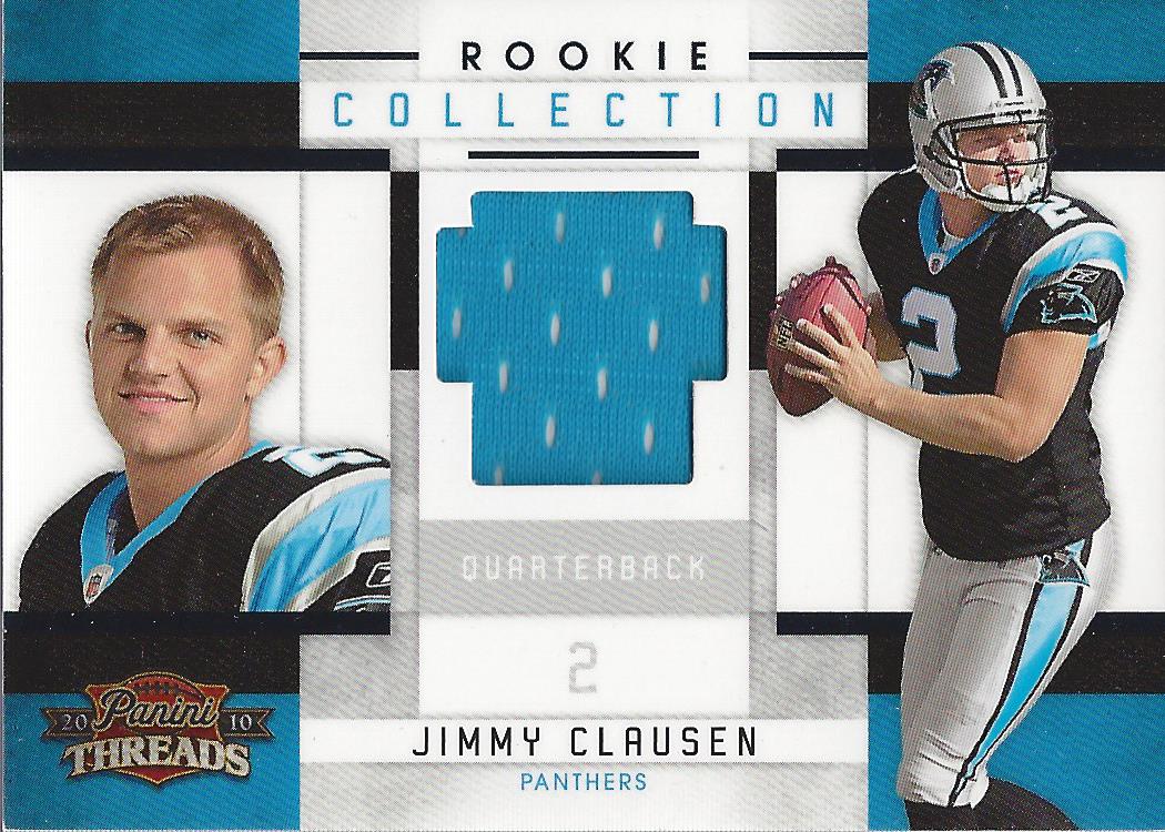2010 Panini Threads Rookie Collection Materials #19 Jimmy Clausen ...