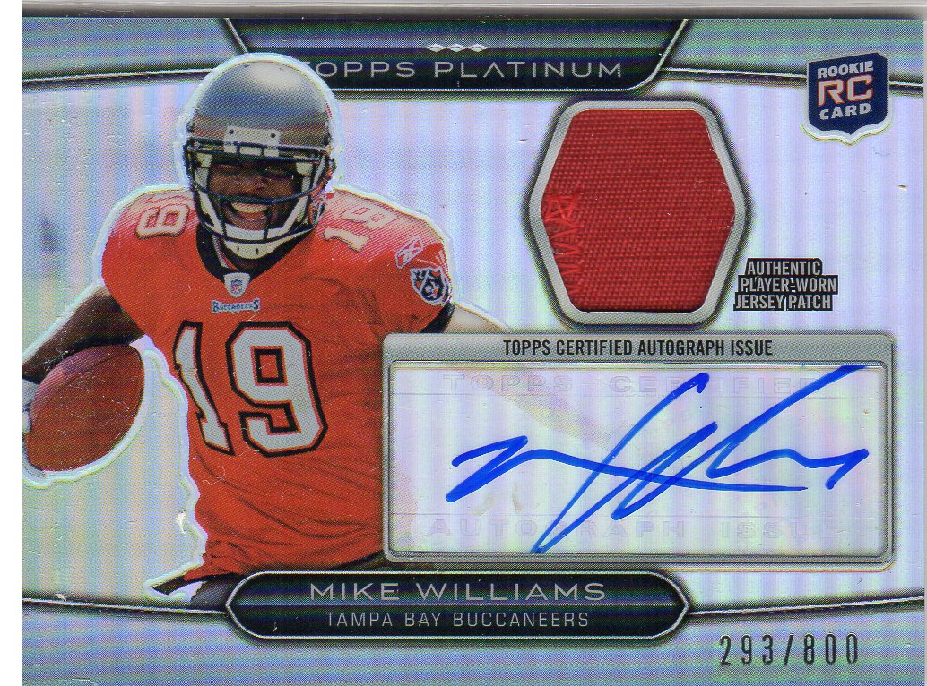 2010 Topps Platinum Autographed Patches #MW Mike Williams/800