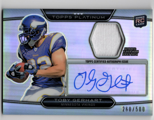 2010 Topps Platinum Autographed Patches #TG Toby Gerhart/500
