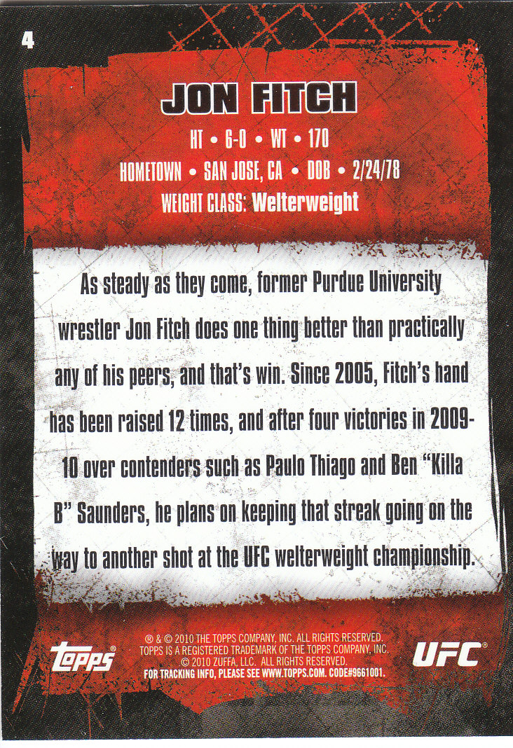 2010 Topps UFC (Ultimate Fighting Championship) MMA "Gold" Parallel Cards - Picture 9 of 397