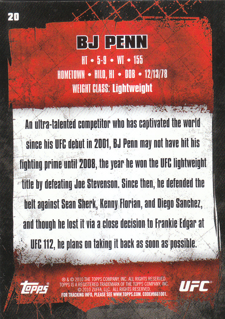 2010 Topps UFC (Ultimate Fighting Championship) MMA "Gold" Parallel Cards - Picture 41 of 397