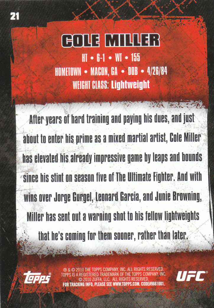 2010 Topps UFC (Ultimate Fighting Championship) MMA "Gold" Parallel Cards - Picture 43 of 397