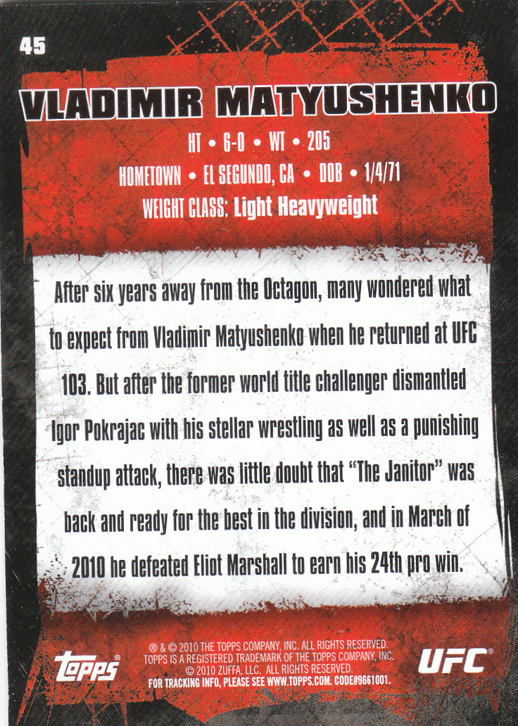2010 Topps UFC (Ultimate Fighting Championship) MMA "Gold" Parallel Cards - Picture 91 of 397