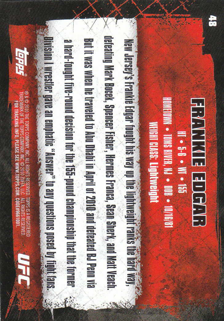 2010 Topps UFC (Ultimate Fighting Championship) MMA "Gold" Parallel Cards - Picture 97 of 397