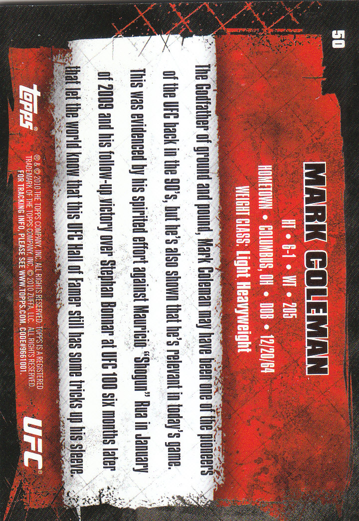 2010 Topps UFC (Ultimate Fighting Championship) MMA "Gold" Parallel Cards - Picture 101 of 397