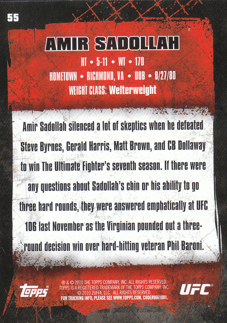 2010 Topps UFC (Ultimate Fighting Championship) MMA "Gold" Parallel Cards - Picture 111 of 397