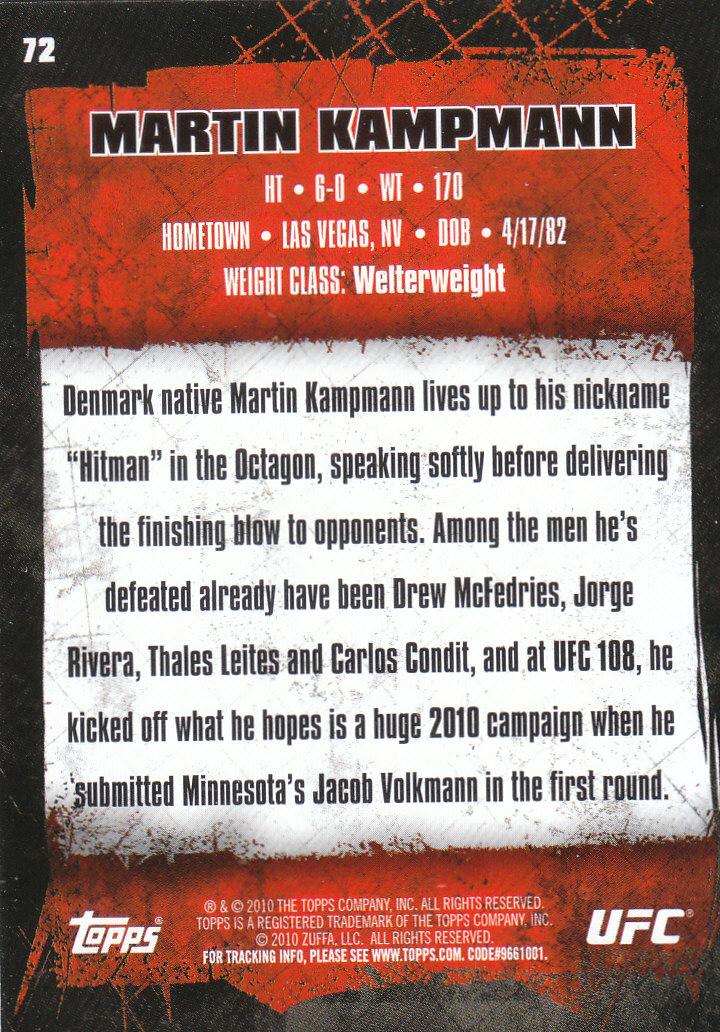 2010 Topps UFC (Ultimate Fighting Championship) MMA "Gold" Parallel Cards - Picture 145 of 397