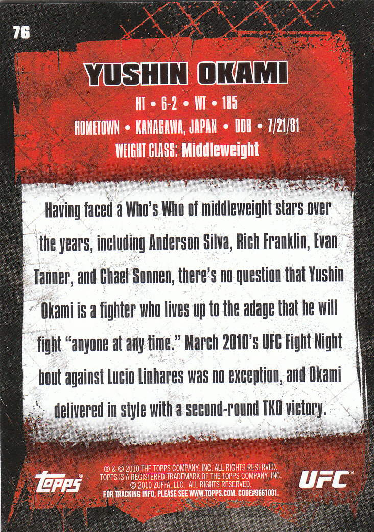2010 Topps UFC (Ultimate Fighting Championship) MMA "Gold" Parallel Cards - Picture 153 of 397