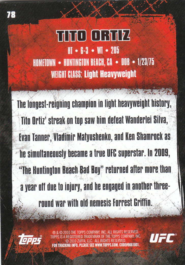 2010 Topps UFC (Ultimate Fighting Championship) MMA "Gold" Parallel Cards - Picture 157 of 397