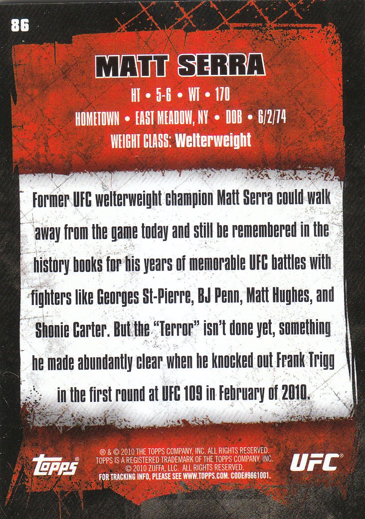 2010 Topps UFC (Ultimate Fighting Championship) MMA "Gold" Parallel Cards - Picture 173 of 397