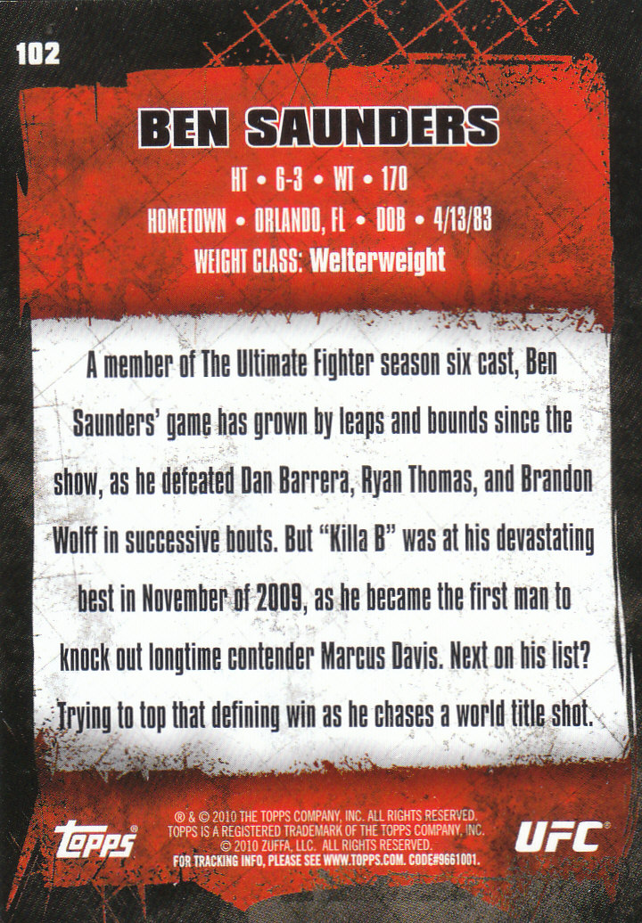 2010 Topps UFC (Ultimate Fighting Championship) MMA "Gold" Parallel Cards - Picture 205 of 397