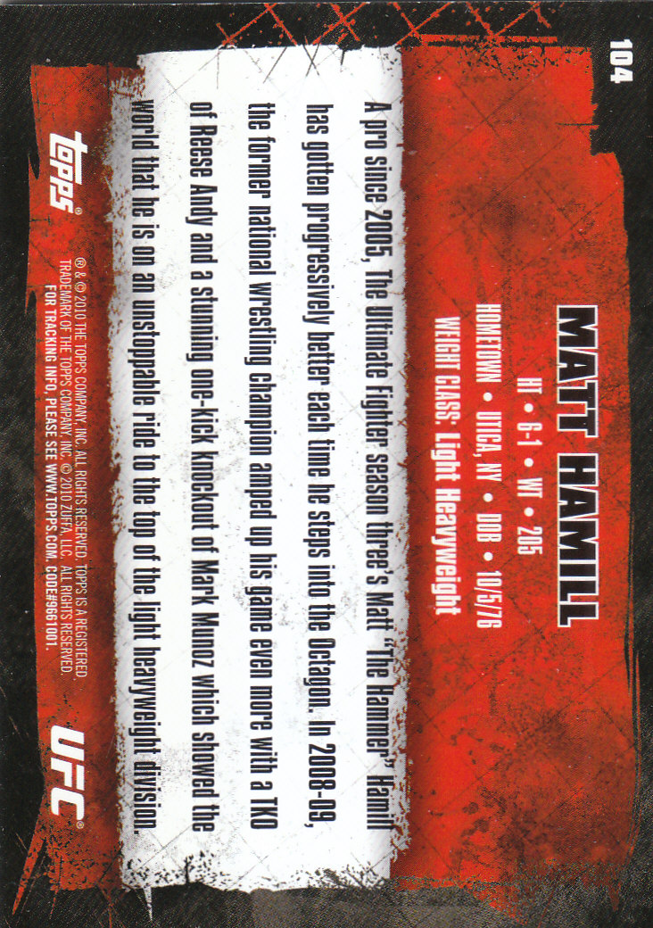 2010 Topps UFC (Ultimate Fighting Championship) MMA "Gold" Parallel Cards - Picture 209 of 397
