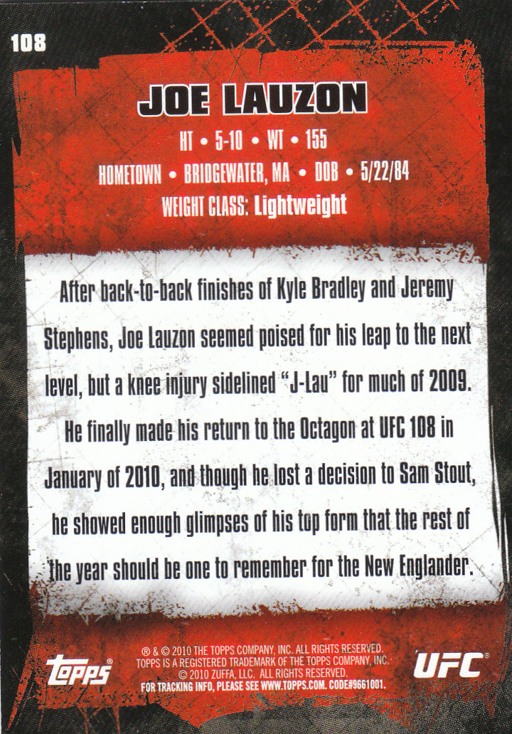 2010 Topps UFC (Ultimate Fighting Championship) MMA "Gold" Parallel Cards - Picture 217 of 397