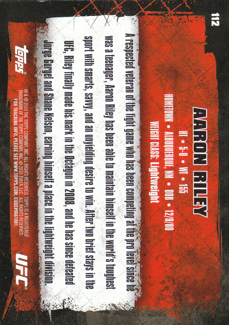 2010 Topps UFC (Ultimate Fighting Championship) MMA "Gold" Parallel Cards - Picture 225 of 397