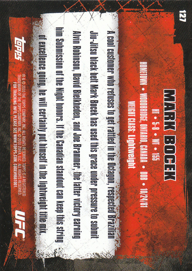 2010 Topps UFC (Ultimate Fighting Championship) MMA "Gold" Parallel Cards - Picture 255 of 397