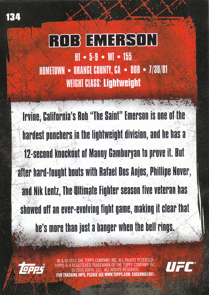 2010 Topps UFC (Ultimate Fighting Championship) MMA "Gold" Parallel Cards - Picture 269 of 397