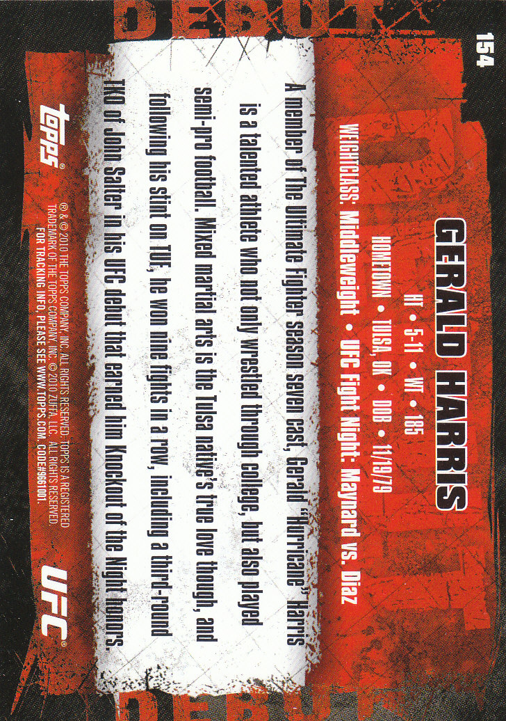 2010 Topps UFC (Ultimate Fighting Championship) MMA "Gold" Parallel Cards - Picture 309 of 397
