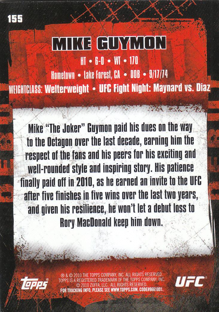 2010 Topps UFC (Ultimate Fighting Championship) MMA "Gold" Parallel Cards - Picture 311 of 397