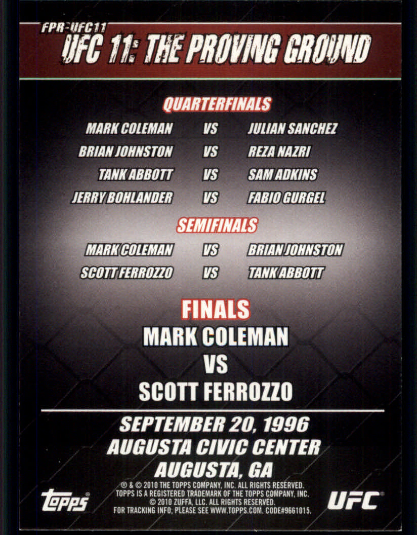 2010 Topps UFC (Ultimate Fighting Championship) MMA "Insert" Cards - Picture 33 of 159
