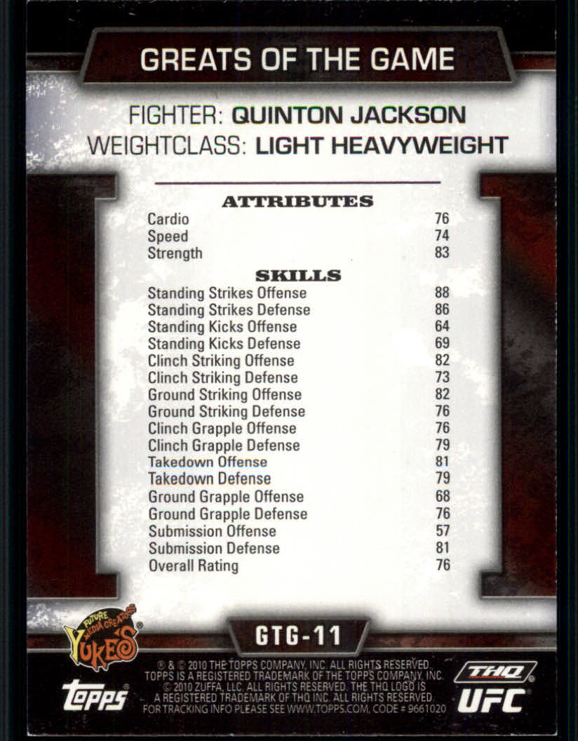 2010 Topps UFC (Ultimate Fighting Championship) MMA "Insert" Cards - Picture 101 of 159