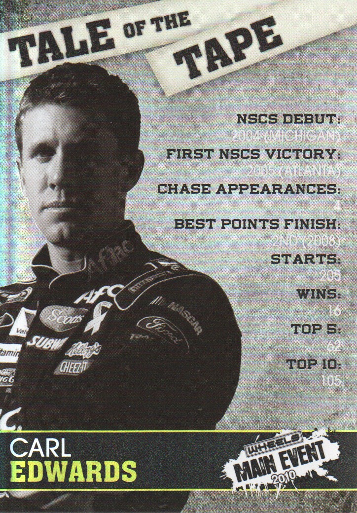 2010 Wheels Main Event NASCAR Racing Cards Tale of the Tape: Pick From List - Picture 8 of 15