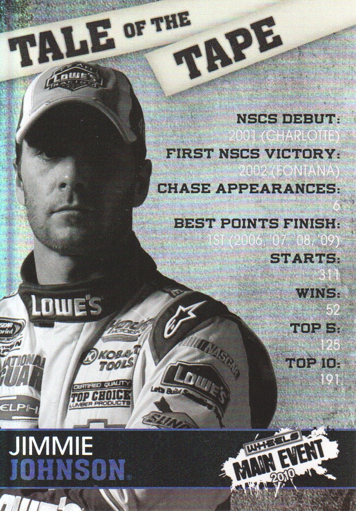 2010 Wheels Main Event NASCAR Racing Cards Tale of the Tape: Pick From List - Picture 14 of 15