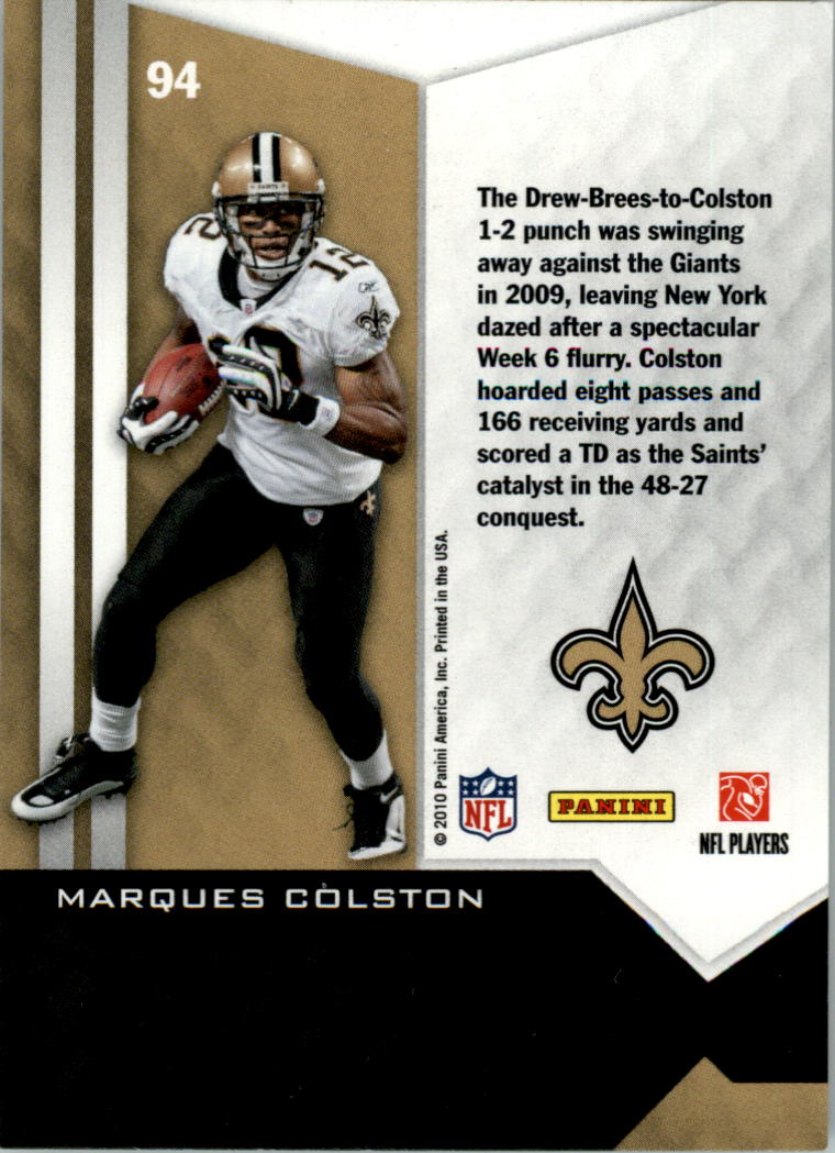 2010 Epix Epix Game Emerald #94 Marques Colston back image