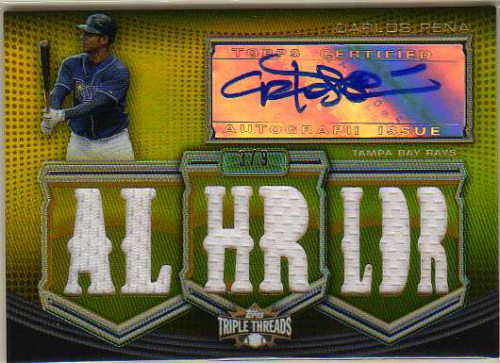 2010 Topps Triple Threads Autograph Relics Gold #AR151 Carlos Pena