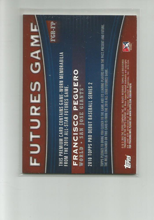 2010 Topps Pro Debut Futures Game Jersey #FP Francisco Peguero S2 back image