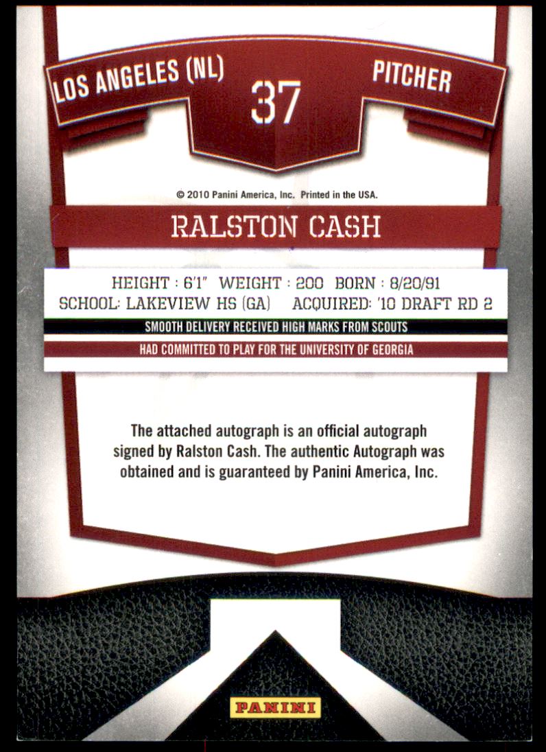 2010 Donruss Elite Extra Edition Franchise Futures Signatures #37 Ralston Cash/819 back image