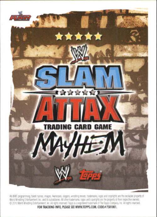 2010 Topps WWE Slam Attax Mayhem #1 Chris Jericho back image