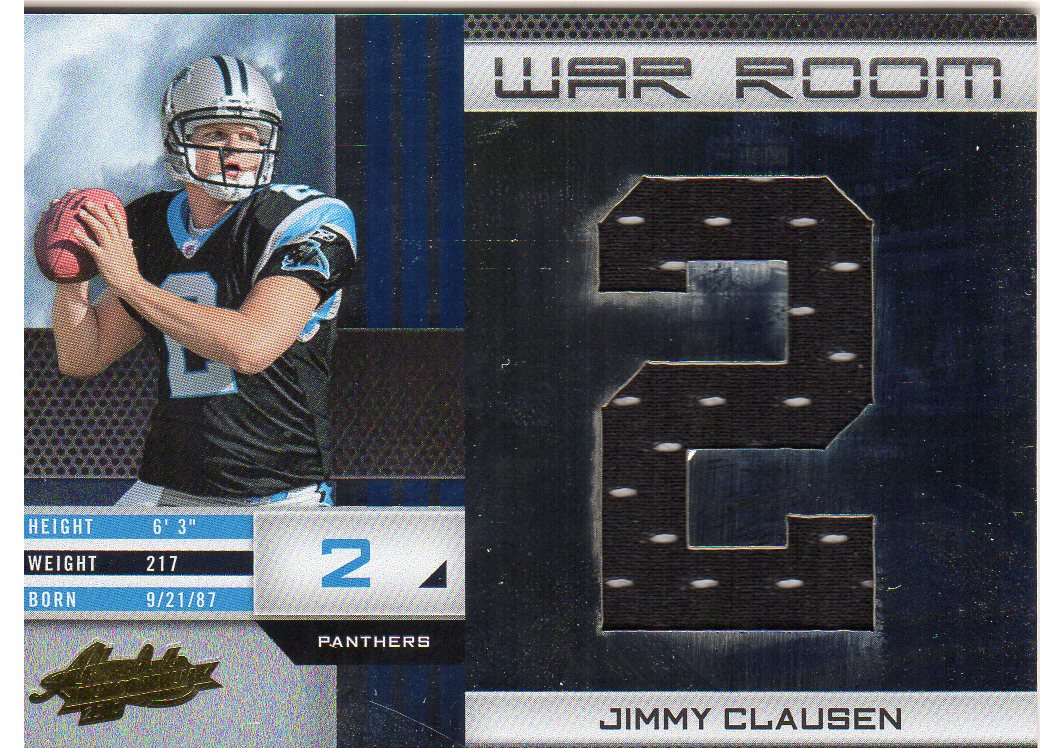 2010 Absolute Memorabilia War Room Materials Oversize Jersey Number #34 Jimmy Clausen