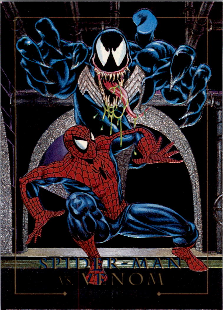 1992 SkyBox Marvel Masterpieces Battle Spectra #4D Spider-Man vs. Venom