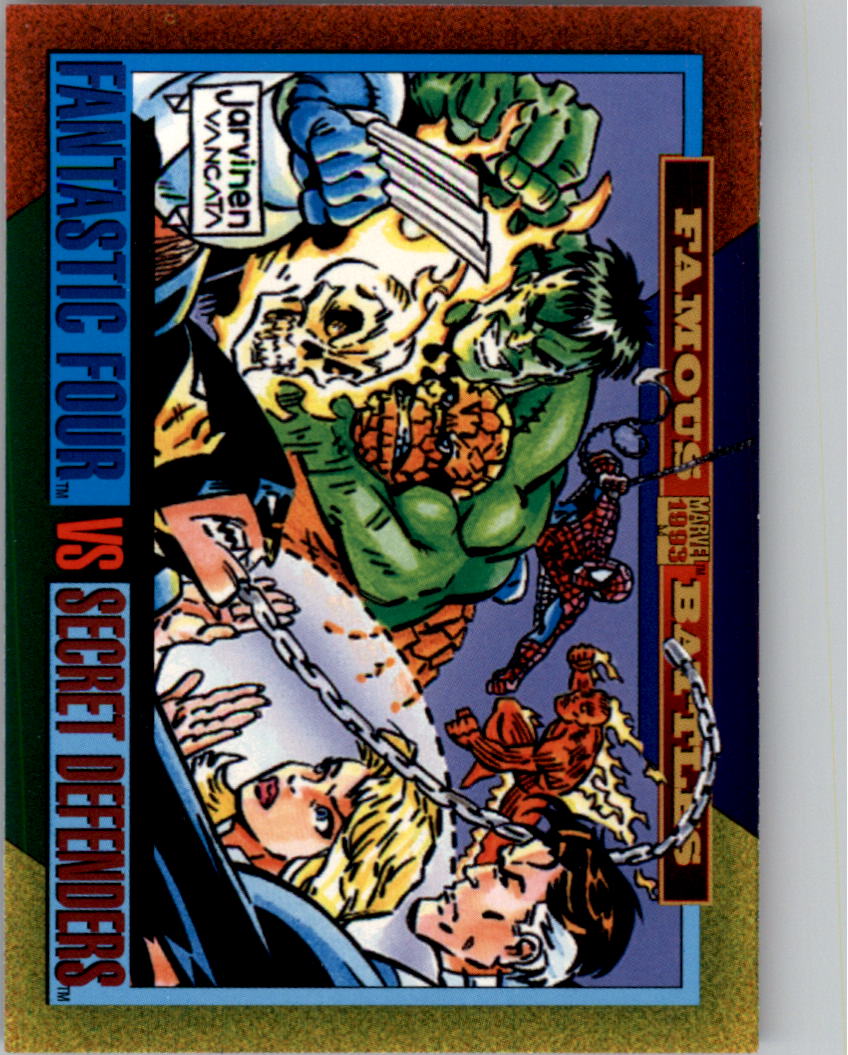 1993 SkyBox Marvel Universe IV #174 Fantastic Four vs Secret Defenders