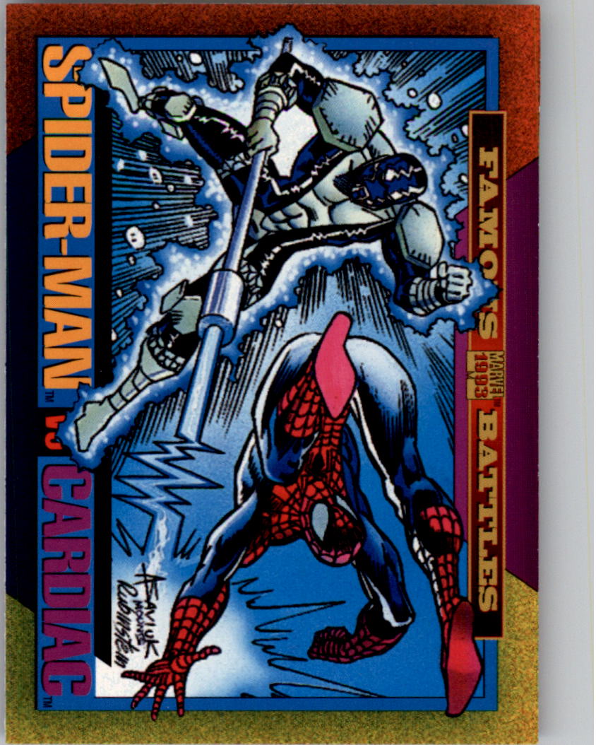 1993 SkyBox Marvel Universe IV #175 Spider-Man vs Cardiac