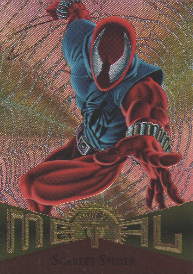 その他 1995 Marvel l Flasher Scarlet Spider 1995 Fleer Metal Marvel #75 Scarlet Spider - NM-MT