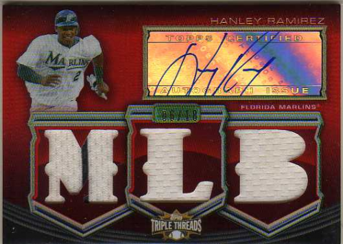 2010 Topps Triple Threads Autograph MLB Die Cut Relics #HR Hanley Ramirez