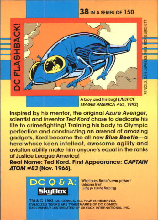 1993 SkyBox DC Cosmic Teams #38 Justice League America back image